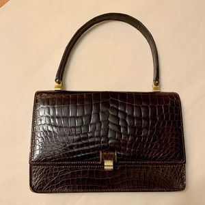 Crocodile Alligator Vintage Lederer Handbag